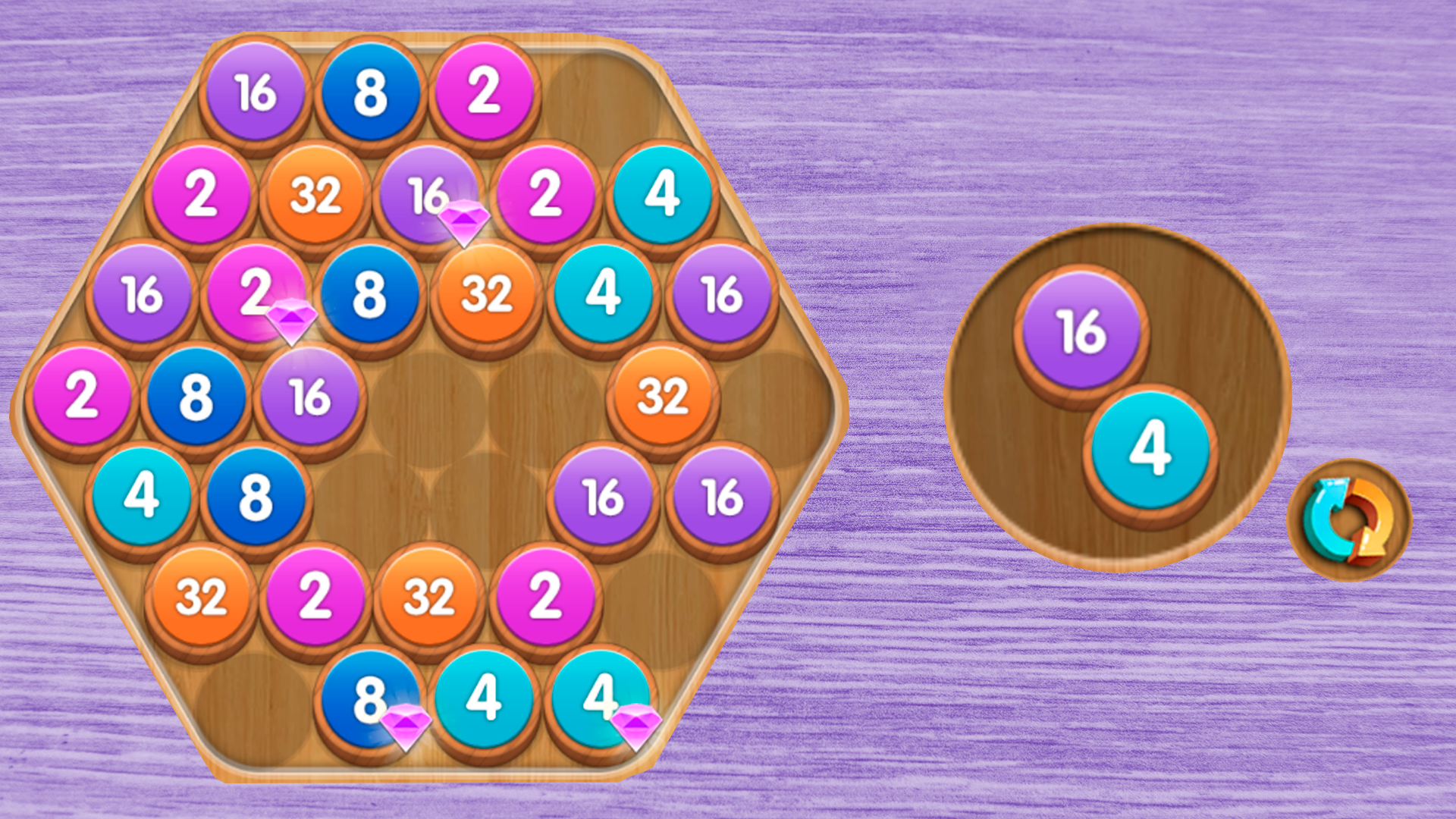 Гексо Деревяшки 2048 — screenshot 2