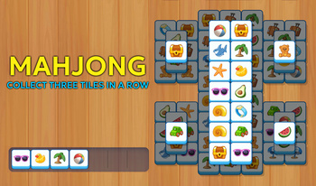 Mahjong: Collect three tiles in a row