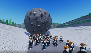 The giant falling rock