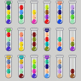 Balls in test tubes, sorting