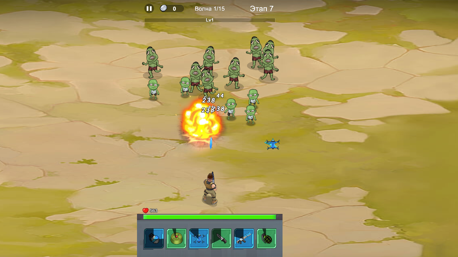 Оборона от зомби: Выживание с взрывными бочками — screenshot 1