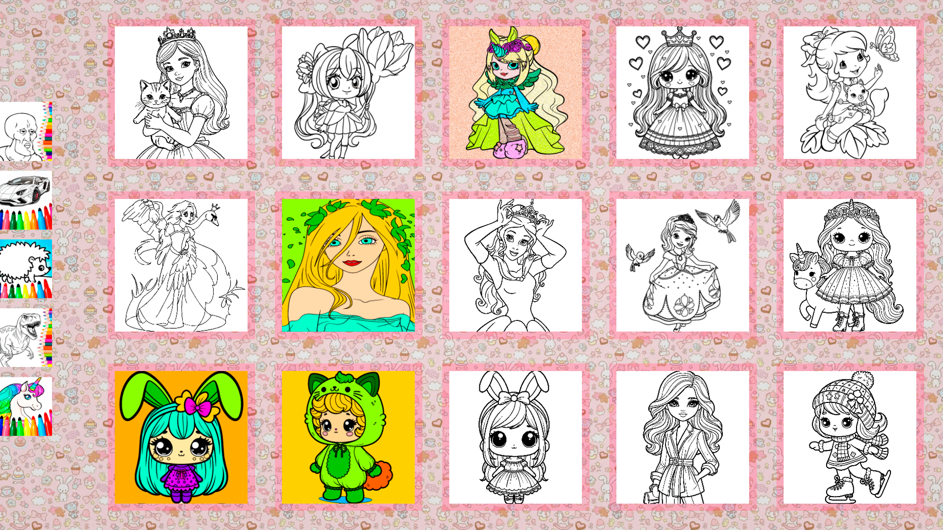 Coloring Book for Girls: Dolls and Princesses screenshot