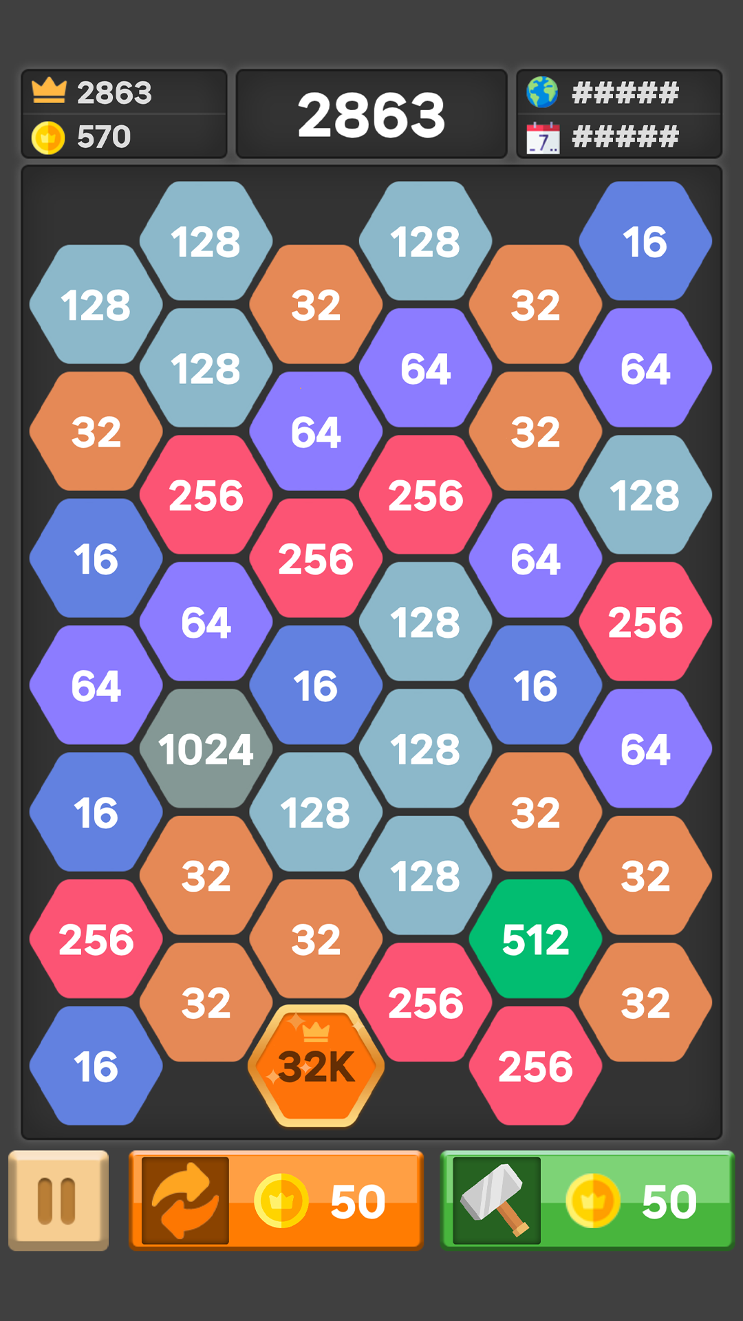 Hexa Blast 2048 screenshot 8