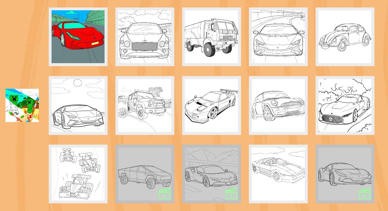 Coloring in the World of Cars screenshot