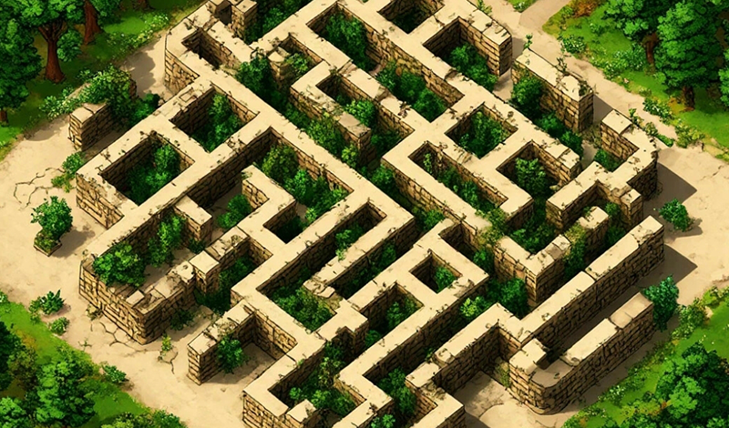 Labyrinth in a square game cover