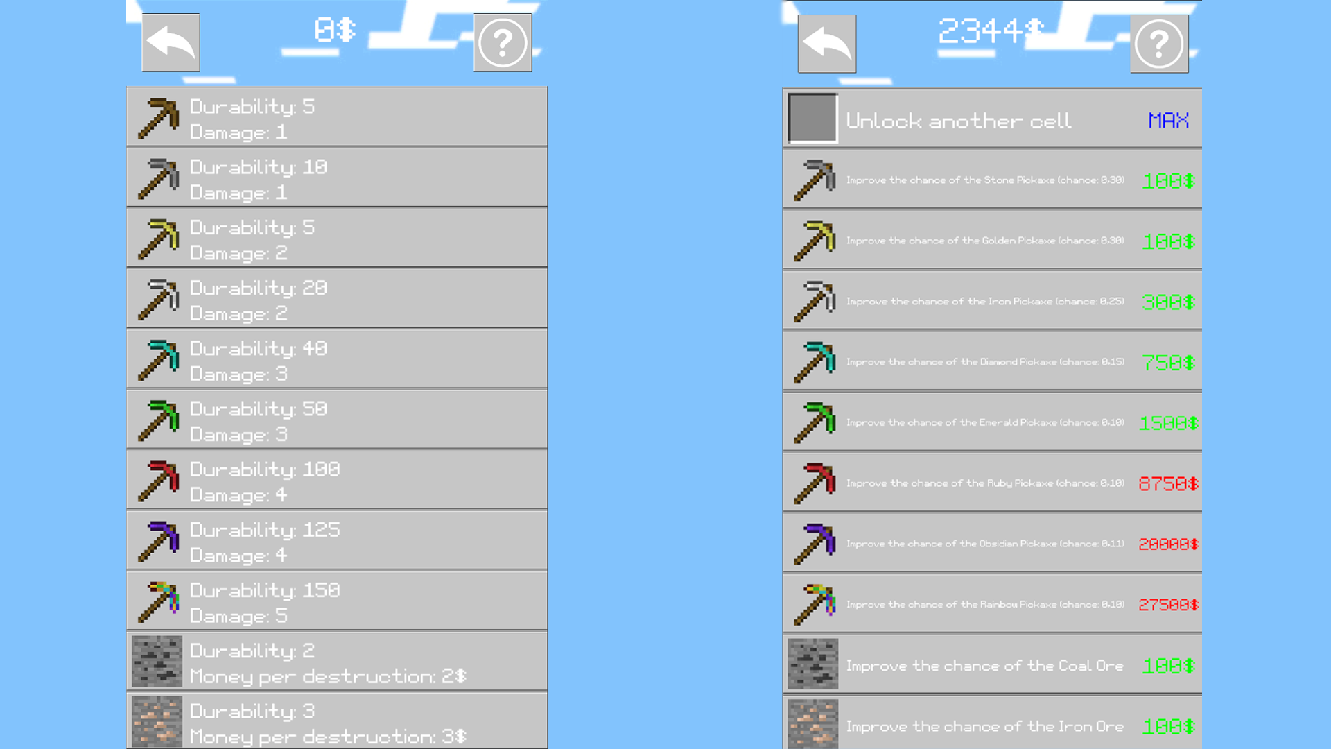 Falling pickaxe - reach the bottom! — screenshot 2
