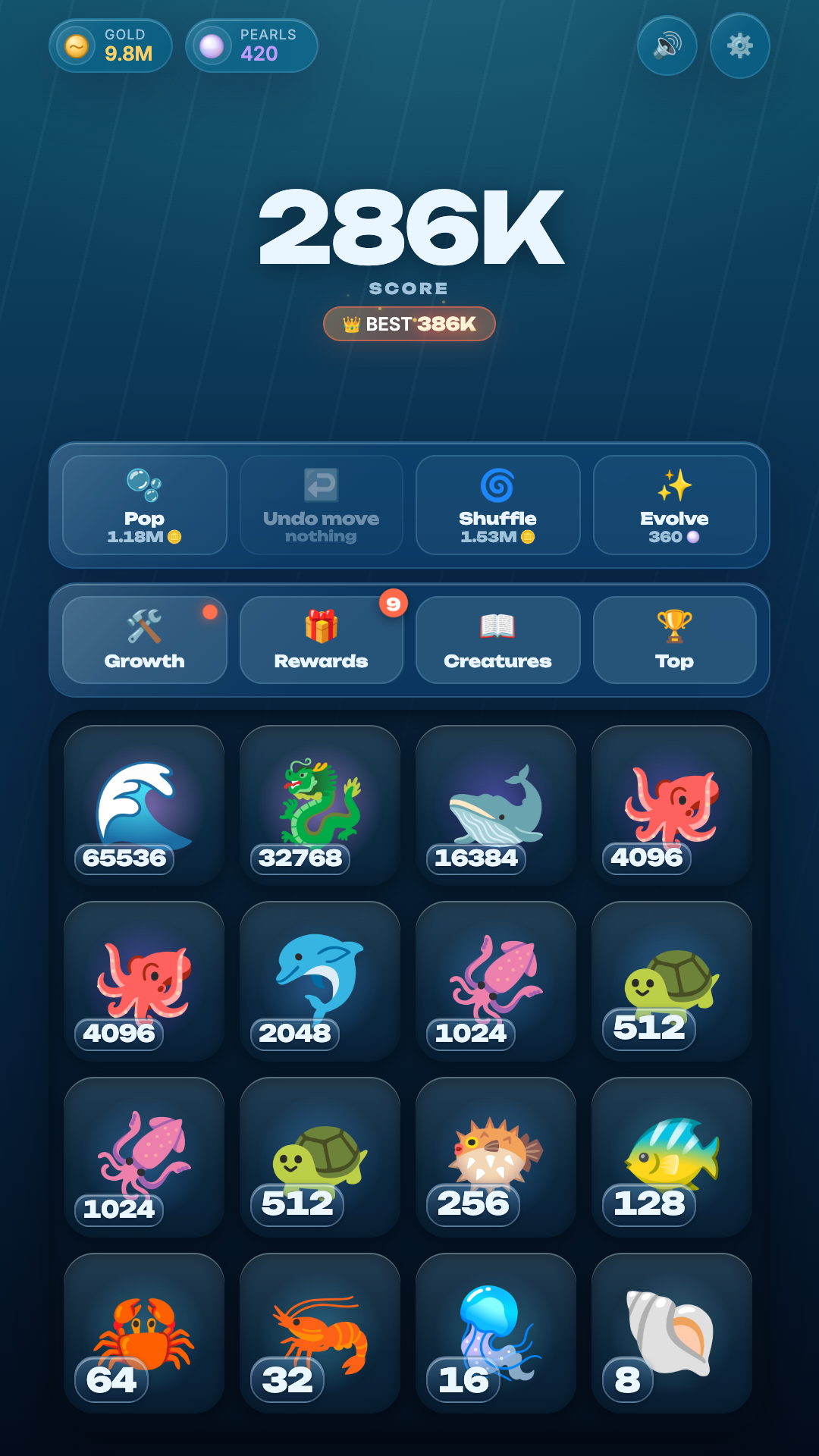 Ocean 2048: Evolution screenshot 8