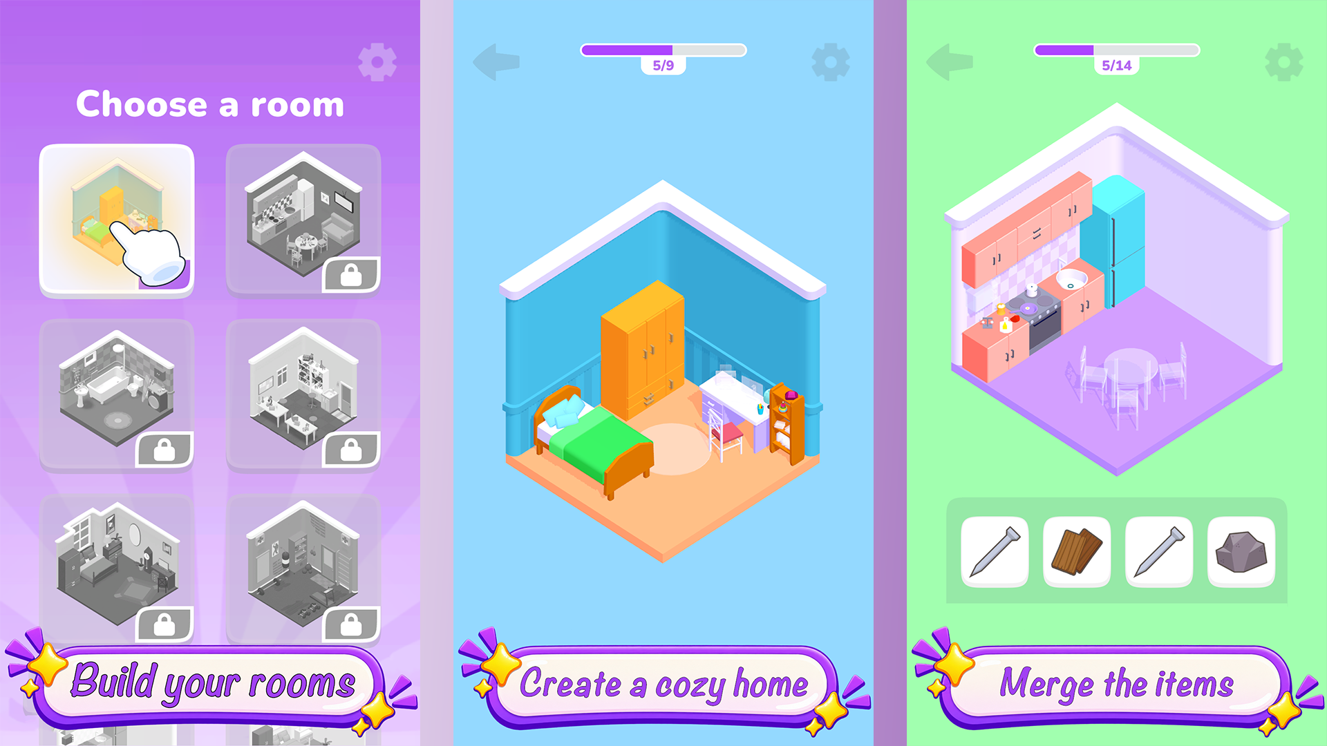 Roomoria: Merge & Design — screenshot 1