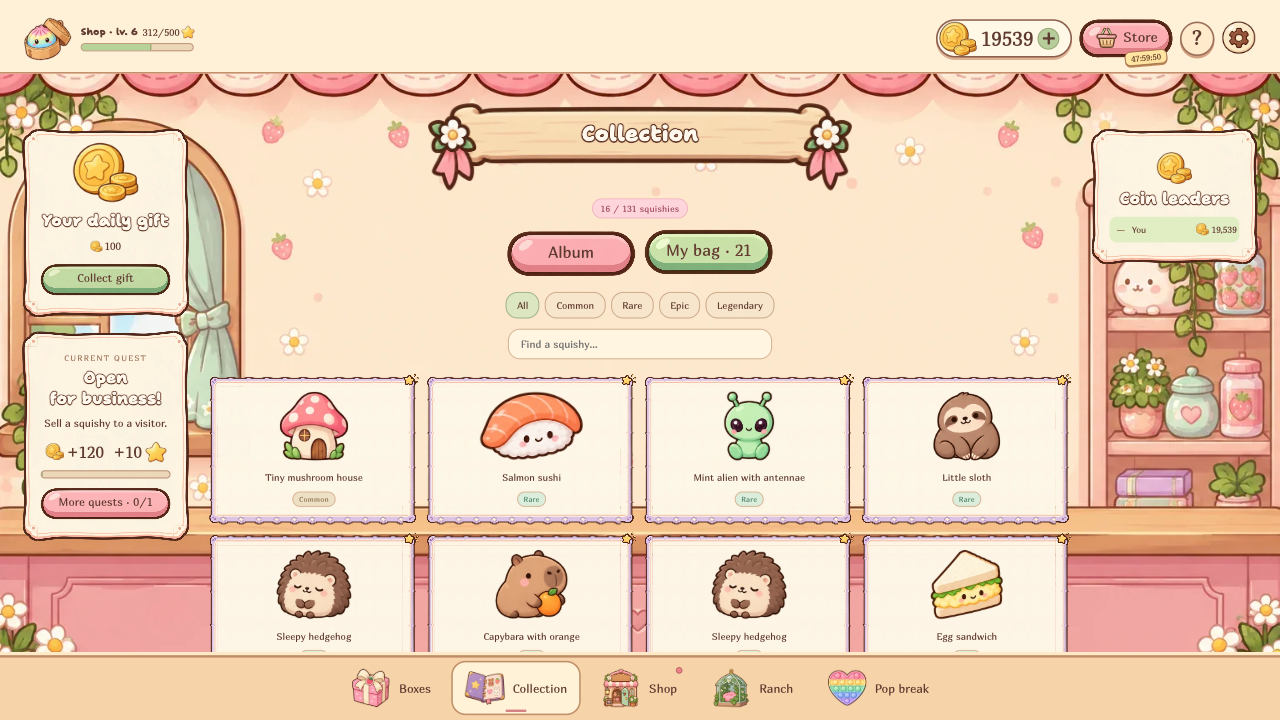 ASMR Store. Sell the squishes, open boxes! screenshot