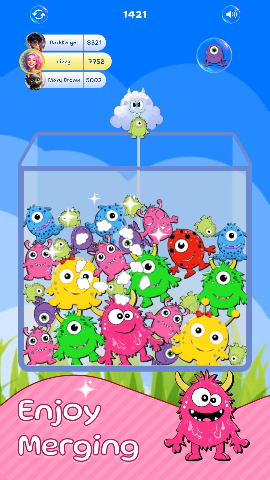Cute Monsters Merging Game 2048: Merge Original screenshot 14