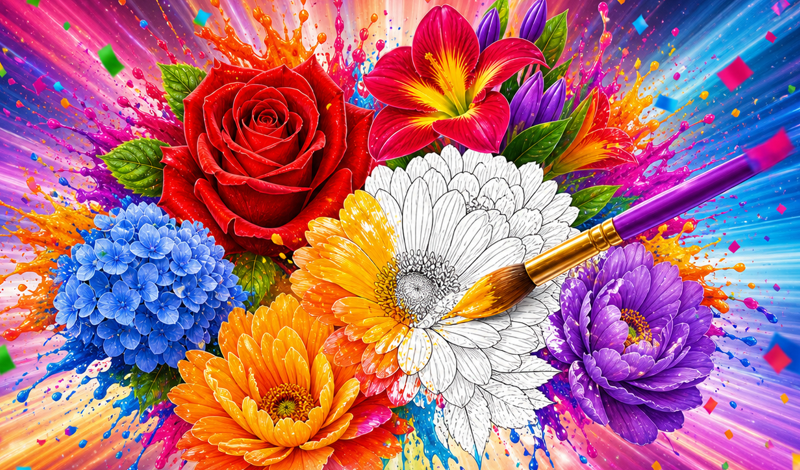 Flowers: Color by Number game cover