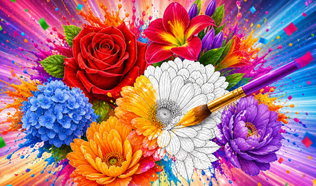 Flowers: Color by Number