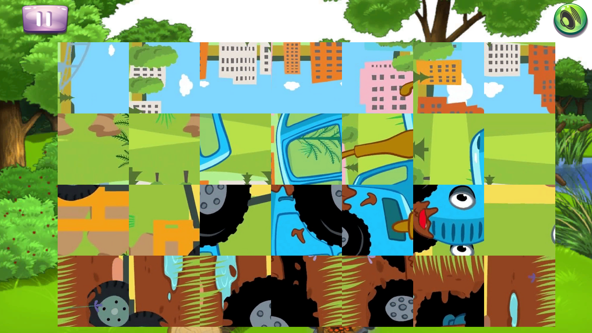 Blue Tractor children's puzzle screenshot