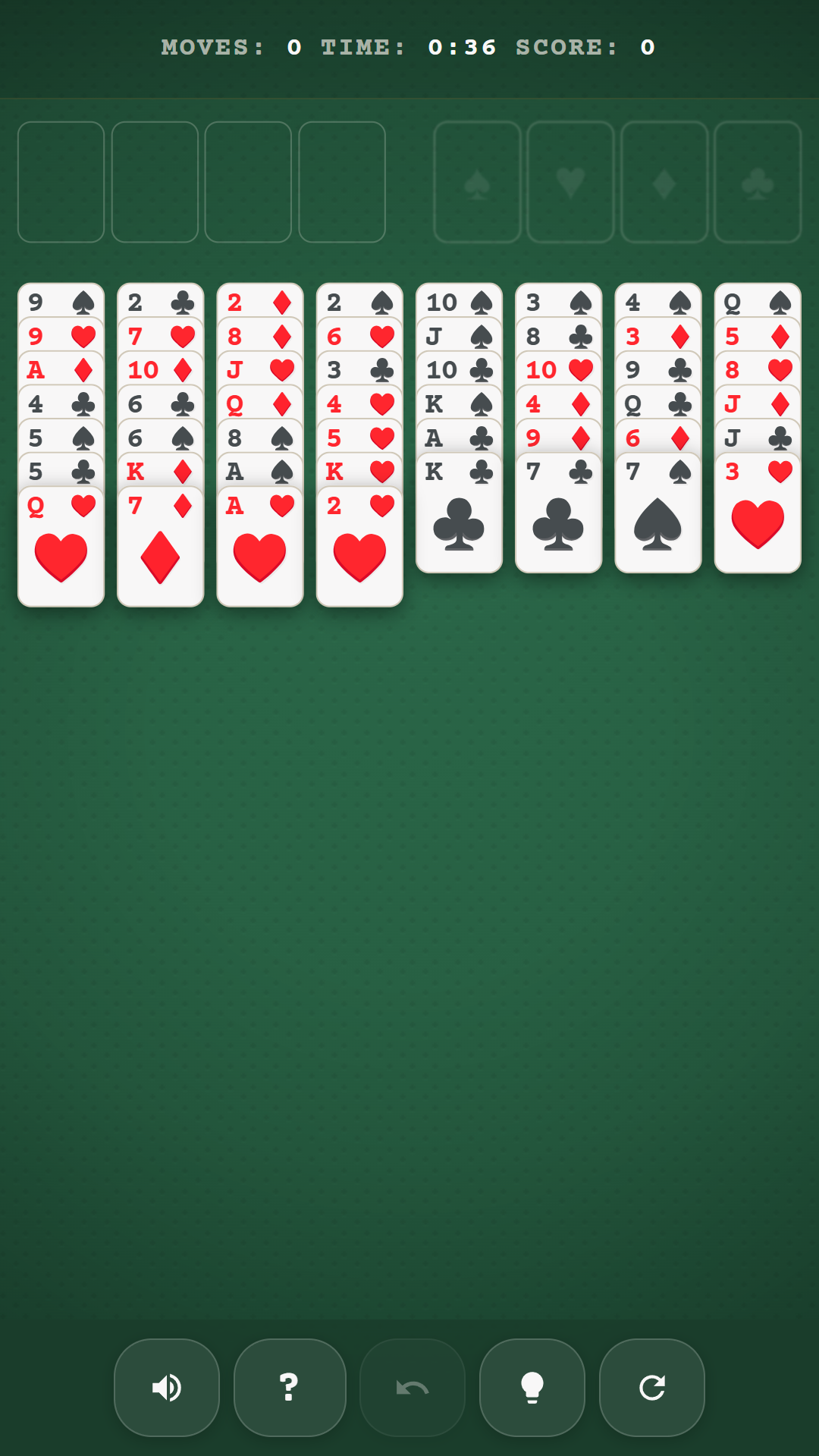 Relaxed FreeCell Solitaire screenshot 4