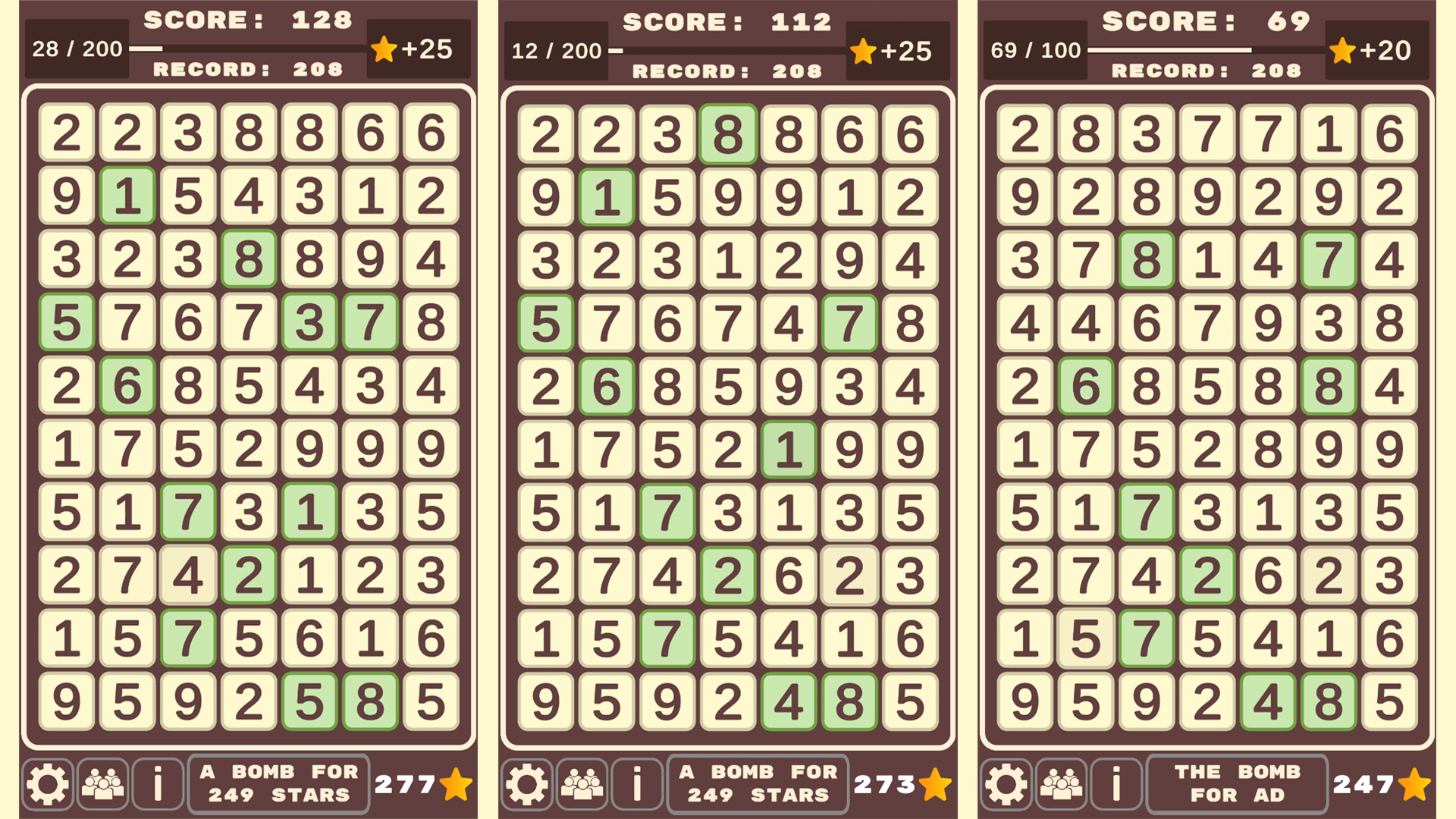 Combination of Numbers: Same Numbers — screenshot 2