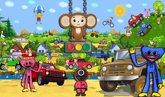 Cheburashka racer! Russian cars