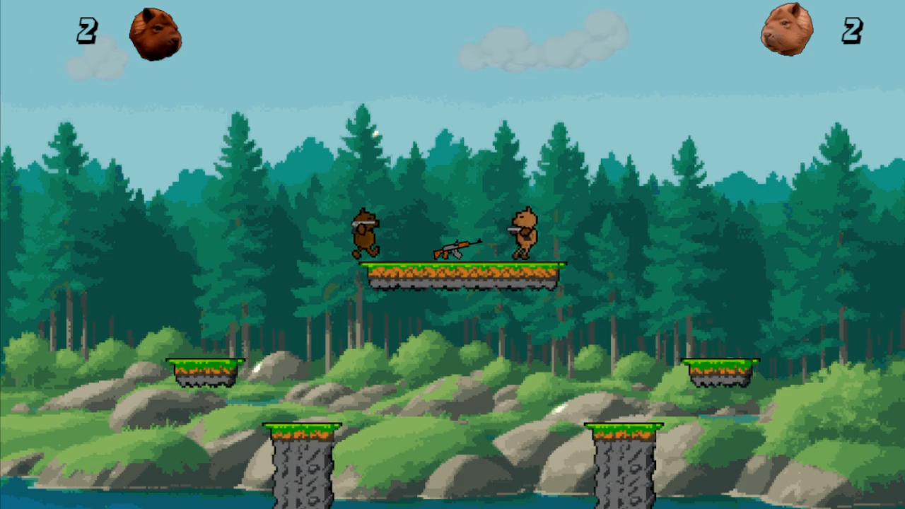 Capybaras with a Guns. A two-player game. screenshot