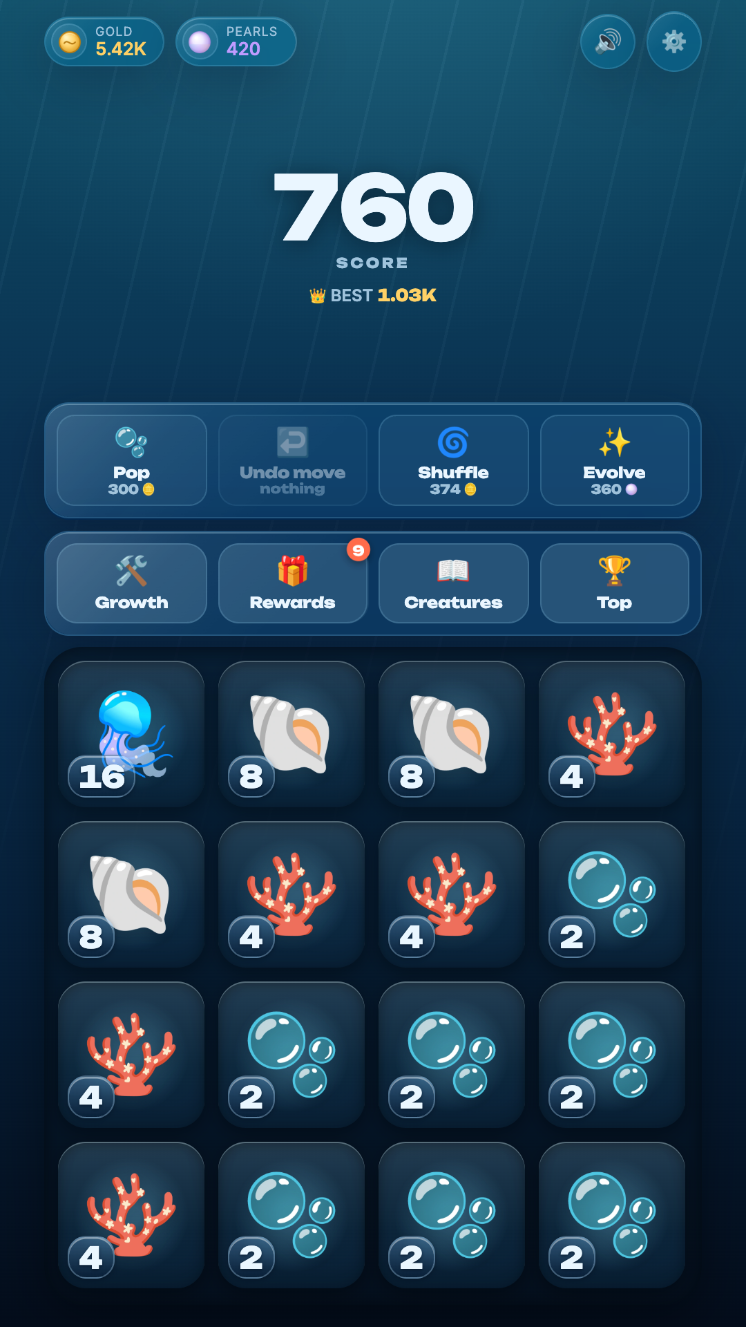 Ocean 2048: Evolution screenshot 5