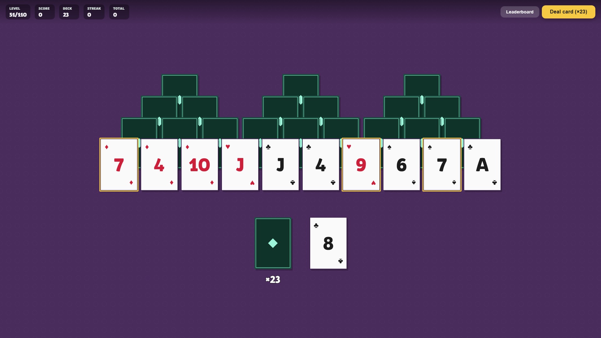 Pyramid Solitaire (Rating) — screenshot 10