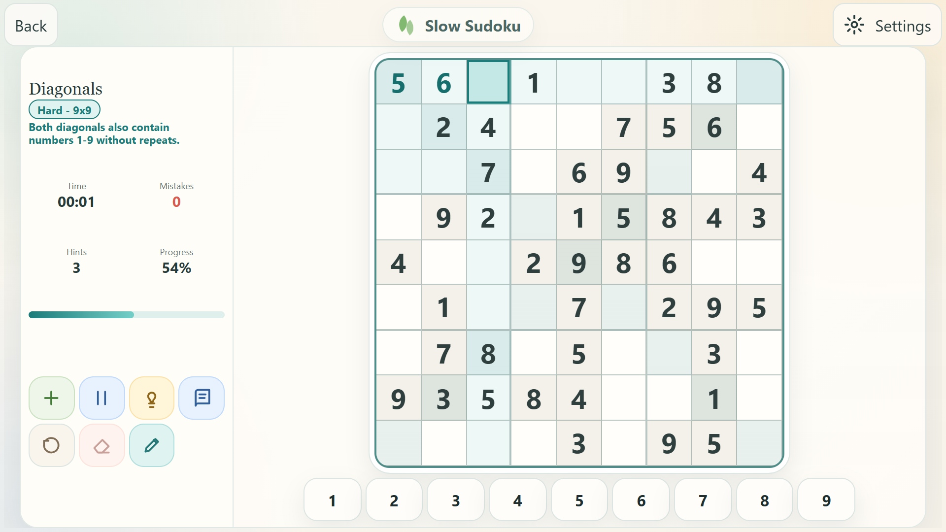 Slow Sudoku — screenshot 1