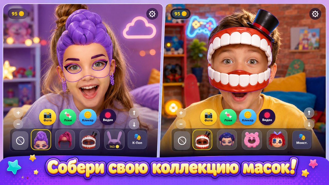 Маски для Лица: примерь Монстрикса и Нарисуй Свою — screenshot 1