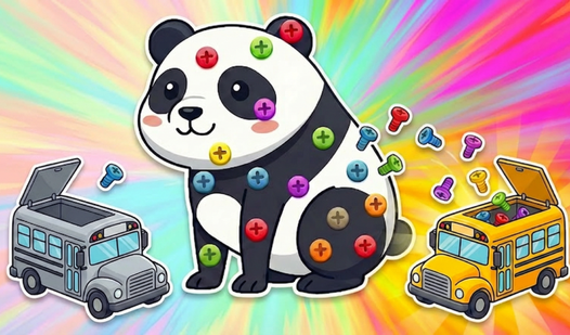 Screws and Buses: Sorting puzzle