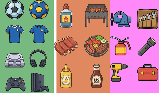 Мужской гараж! Соединяй предметы!