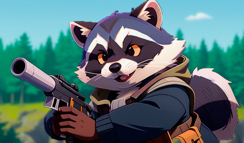 Raccoons with a Guns game cover