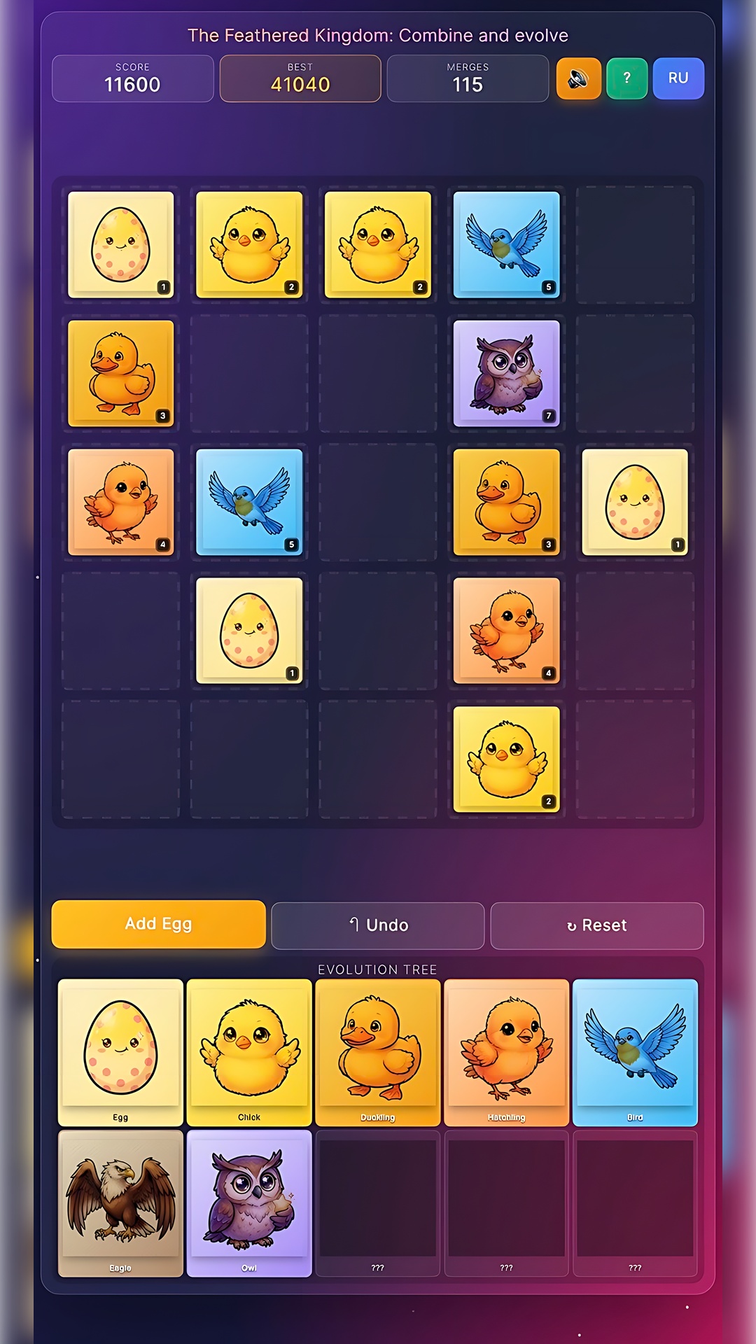 The Feathered Kingdom: Combine and evolve screenshot 6