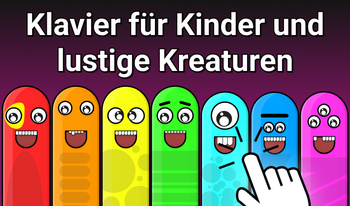 Klavier für Kinder und lustige Kreaturen