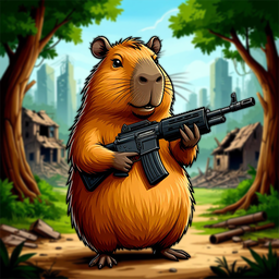 Capybaras with Guns 2. A Game for Two Players