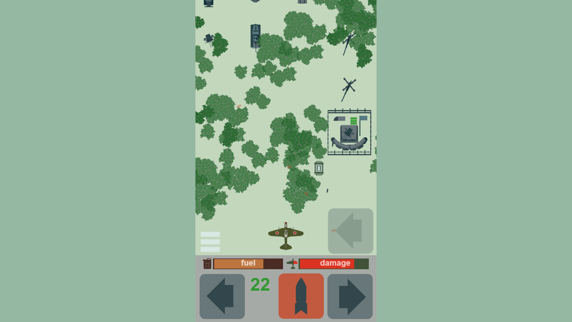 Attack aircraft strike screenshot