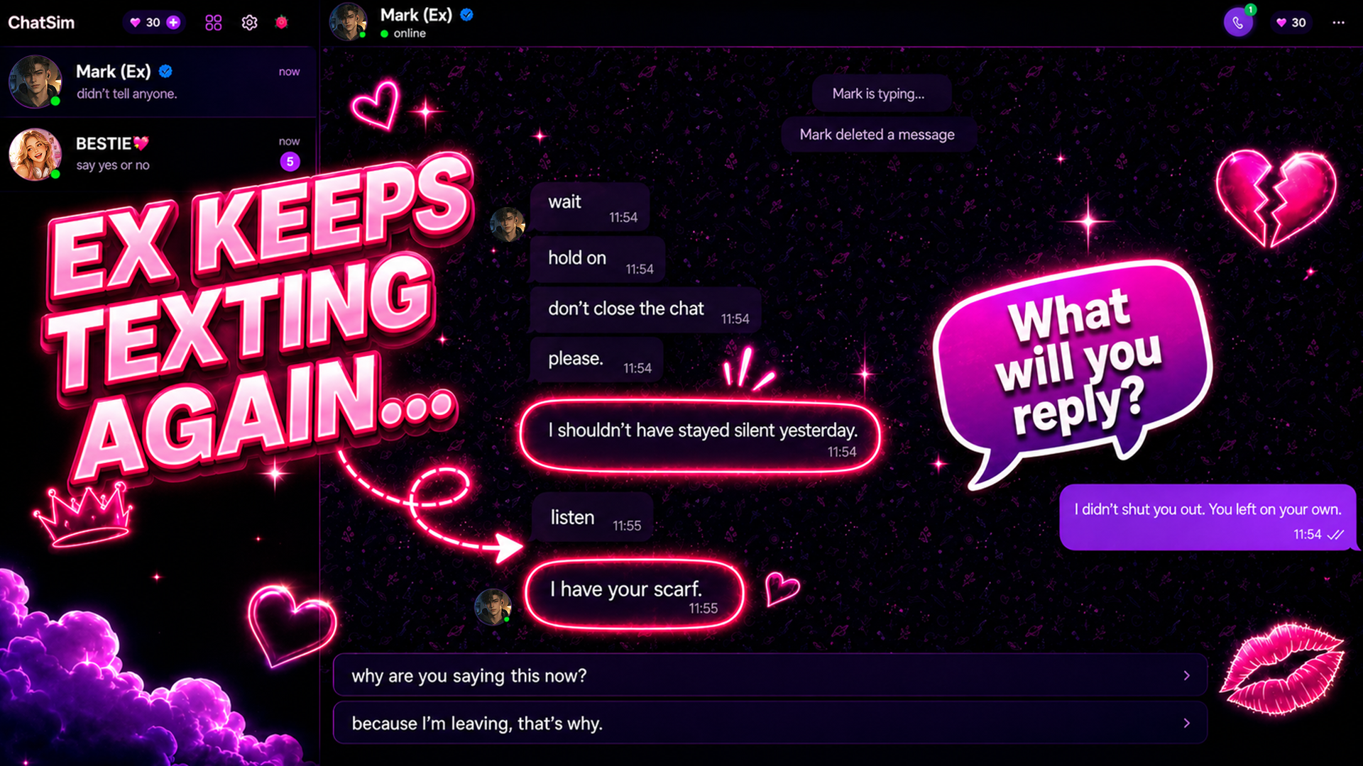 ChatSim - Texting Love Story & Chat Romance screenshot 1