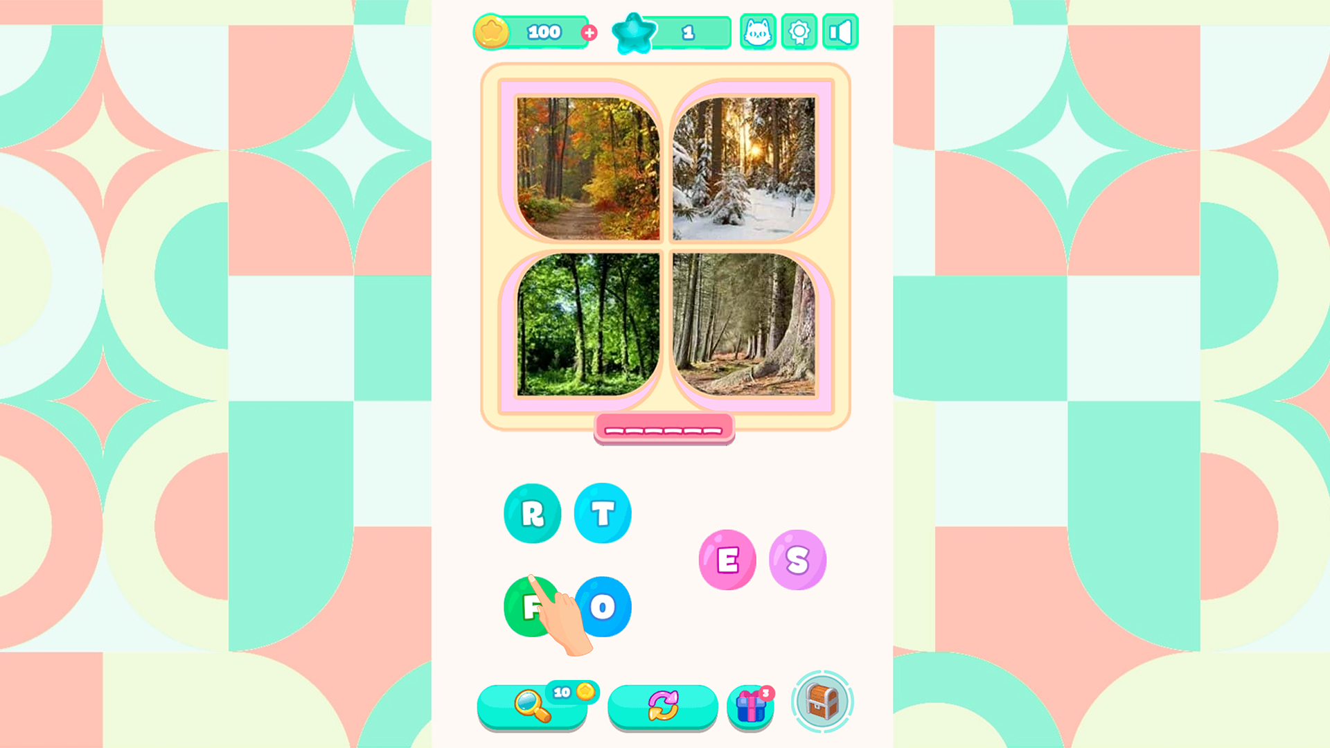 Collect word from 4 photos screenshot