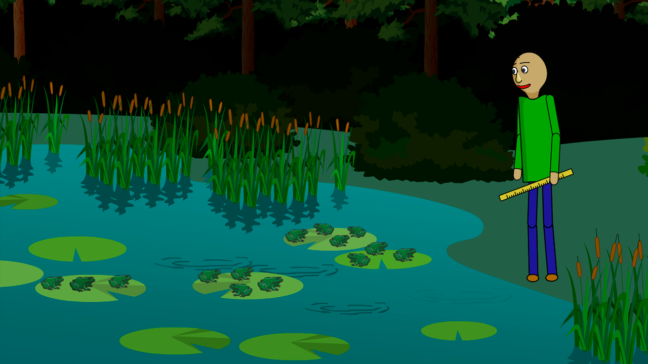 Baldi in the forest screenshot