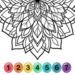 Mandala Coloring by Numbers - Flowers