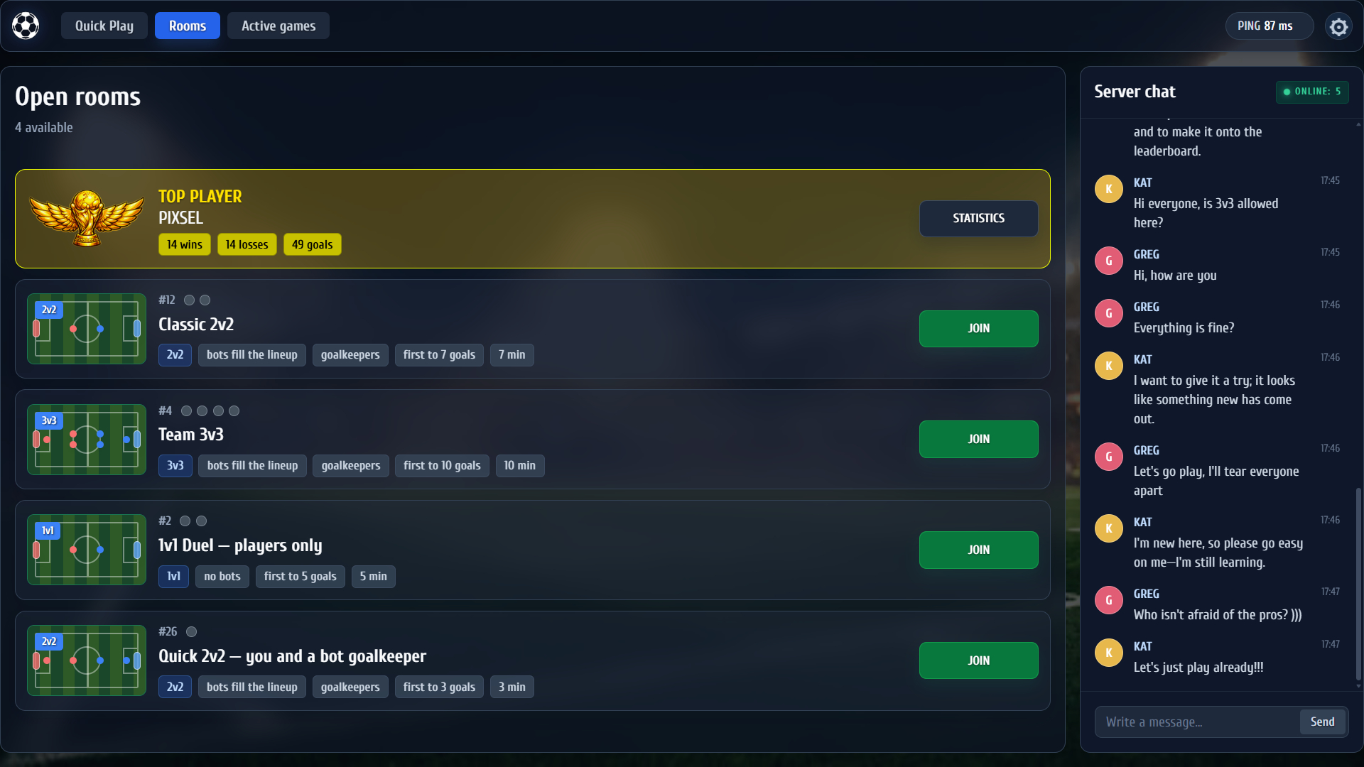 Football: online matches — screenshot 4