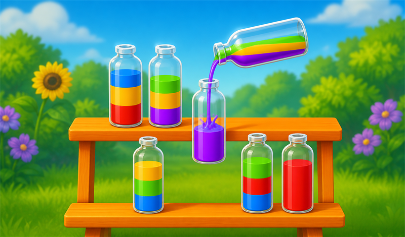 Color sorting: Fill the bottles game cover