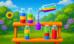 Color sorting: Fill the bottles