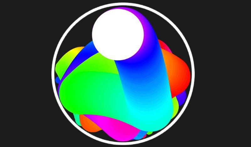 Rainbow trail from a circle game cover