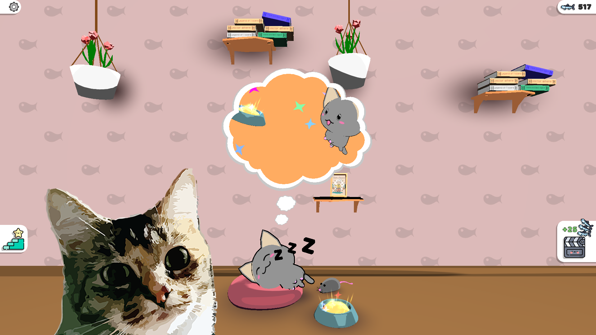Супер милый кот: Прыжок в небо и накорми кота — screenshot 1