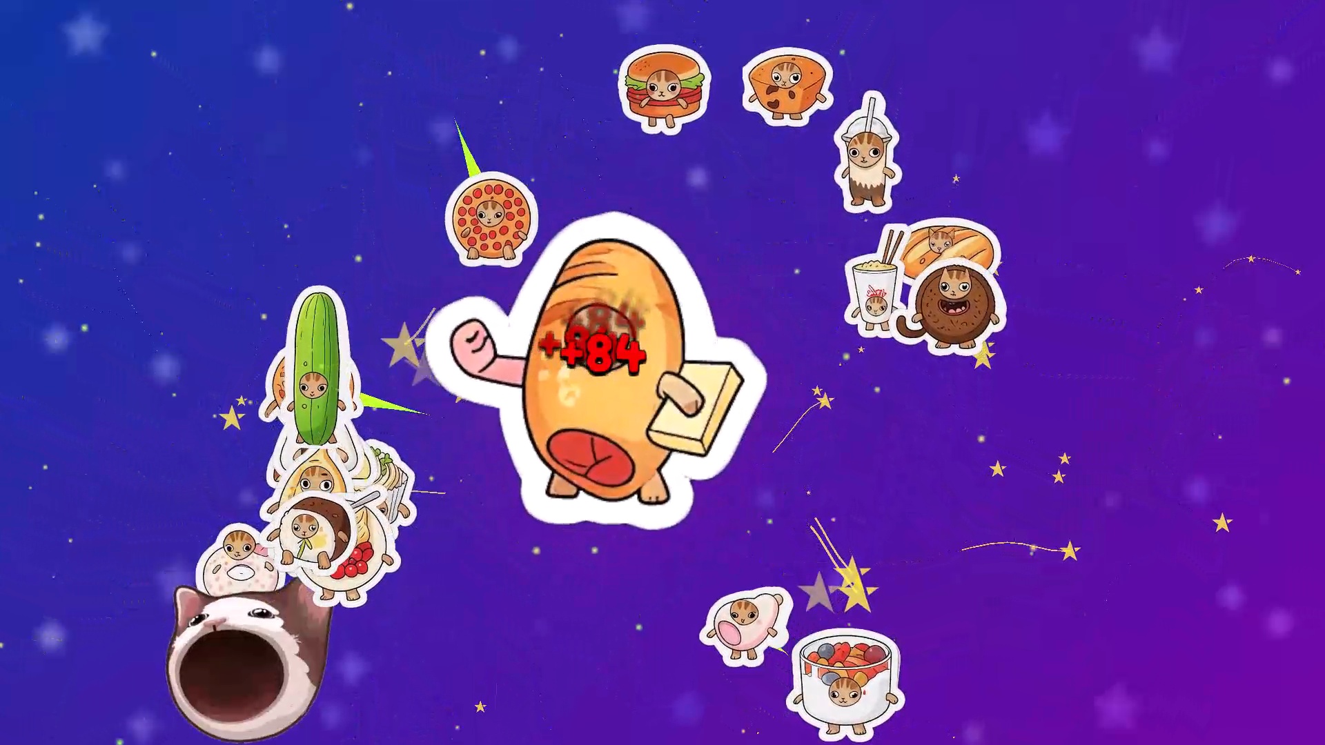 Съедобные коты эволюция: Кликер — screenshot 1