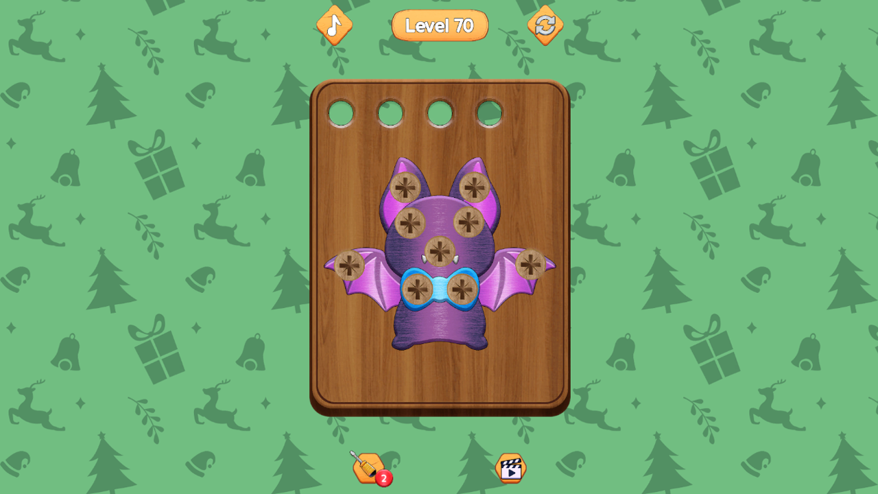 Wooden bolts and nuts screenshot