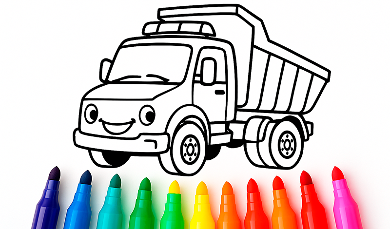 Construction Vehicles Coloring for Kids game cover