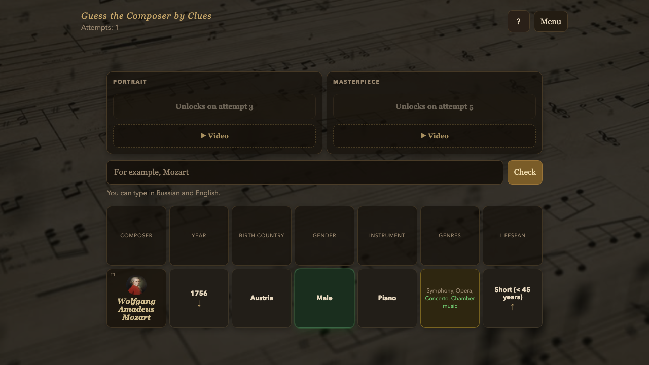 Guess the Composer by Clues — screenshot 2