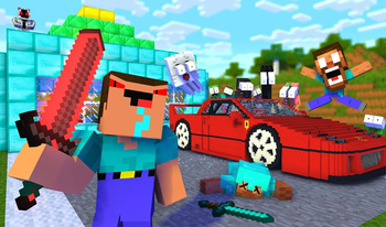 Noob and Herobrine vs Hacker: Adventure