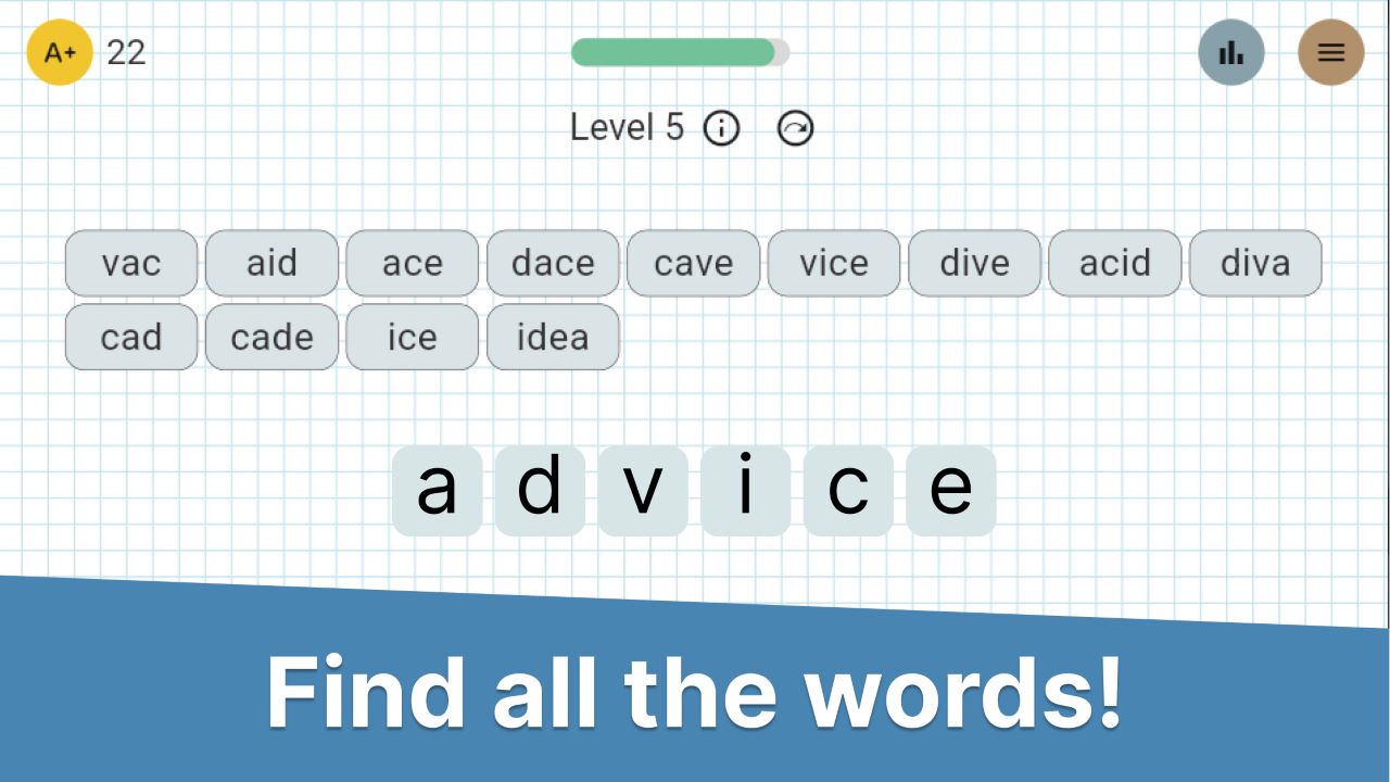 Words from word and contrary — screenshot 1