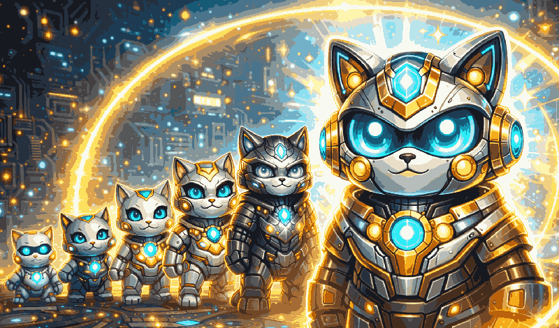 Merge Cats: Build Robocat! game cover