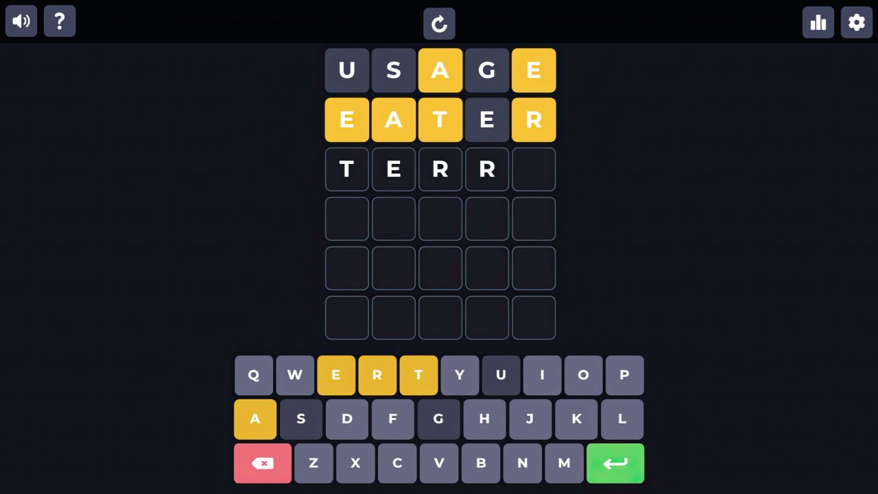 Guess the word 5 letters - Wordle screenshot