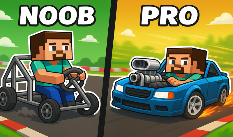 Noob vs Pro: Build a car game cover